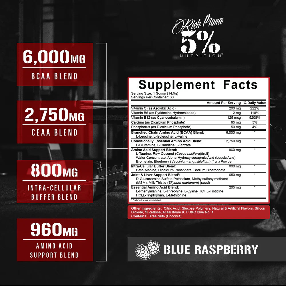 Rich Piana 5% Nutrition All Day You May Legendary Series Amino Acids Powder