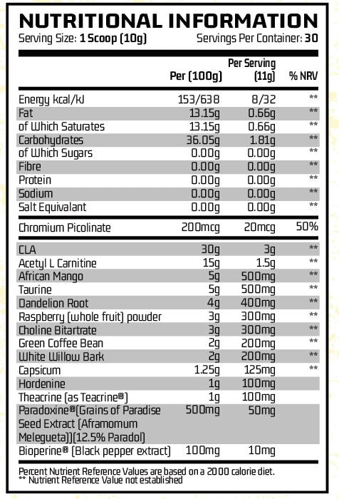 Chemical Warfare AM Eradicate - 300g / Blue Lemonade - Weight Loss Support Powder
