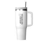 White insulated Applied Nutrition Cooler with handle and straw, large capacity nutrition cooler cup