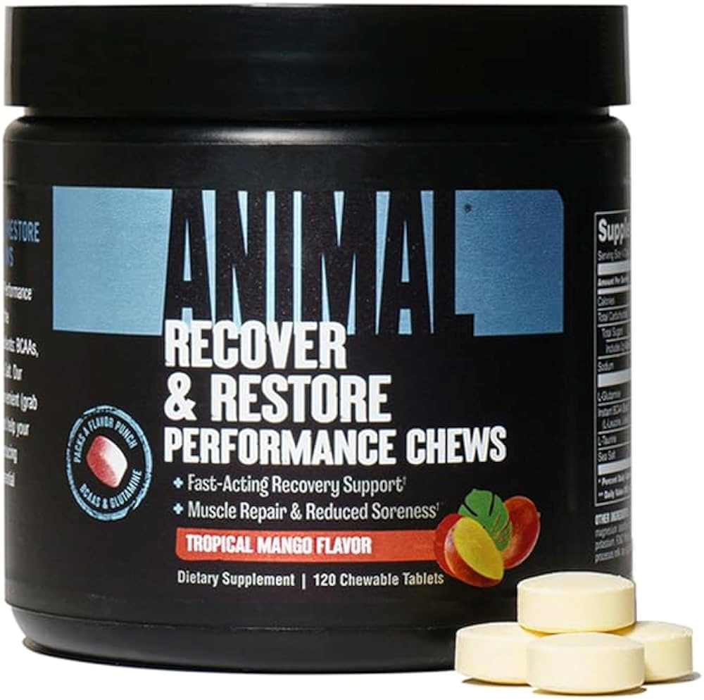 Animal Recover & Restore Performance Chews - 120 Tabs / Tropical Mango Flavor - Recovery Chews