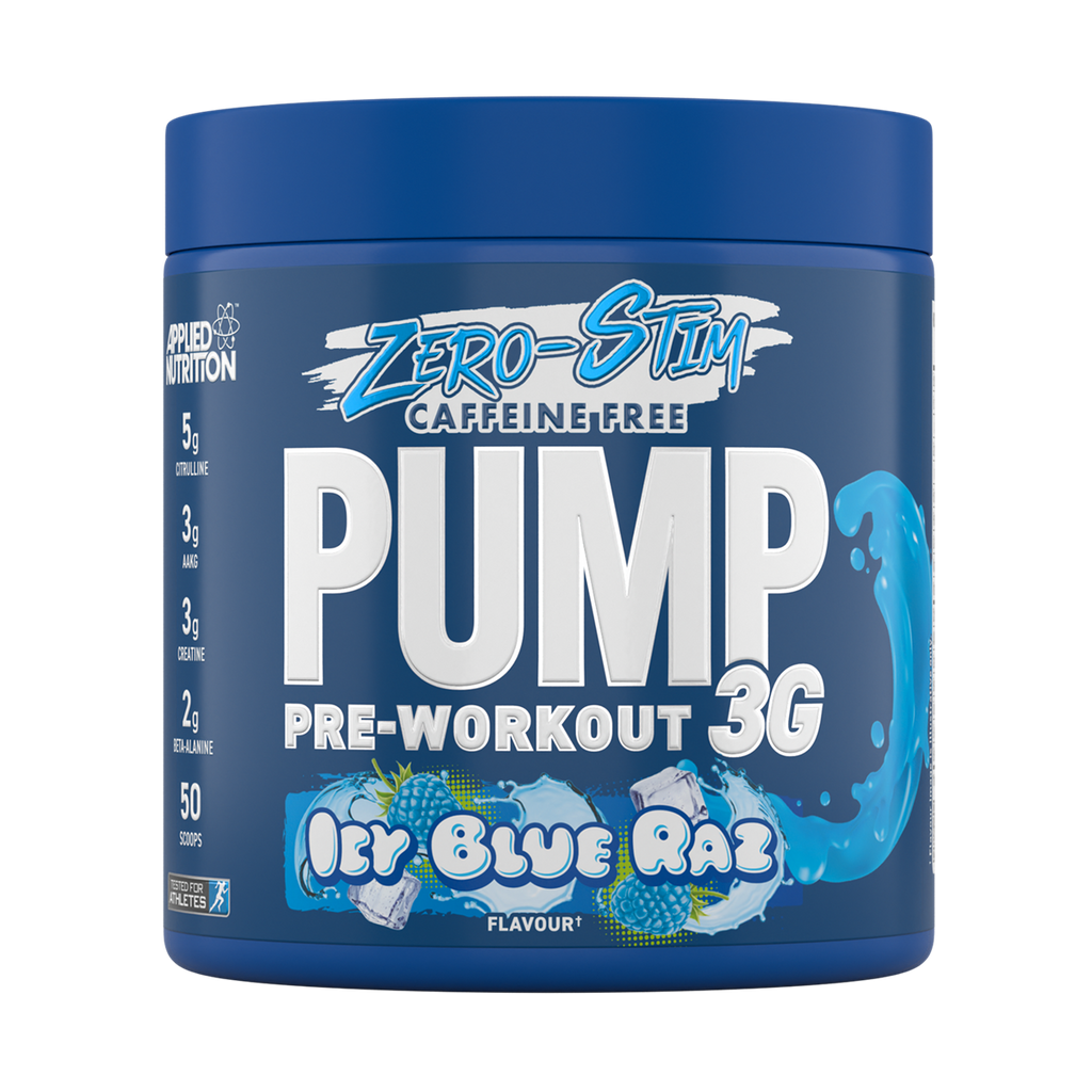 Blue Applied Nutrition Pump 3G Zero pre-workout container with citrulline malate and vitamin B12