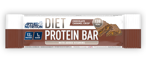 Applied Nutrition Diet Protein Bar - 12x45g / Chocolate Caramel Crisp - Protein Bars