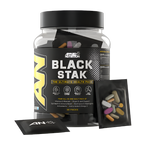 Black Plastic Container of Applied Nutrition Black Stak with capsules, root extract, orthophosphoric acid