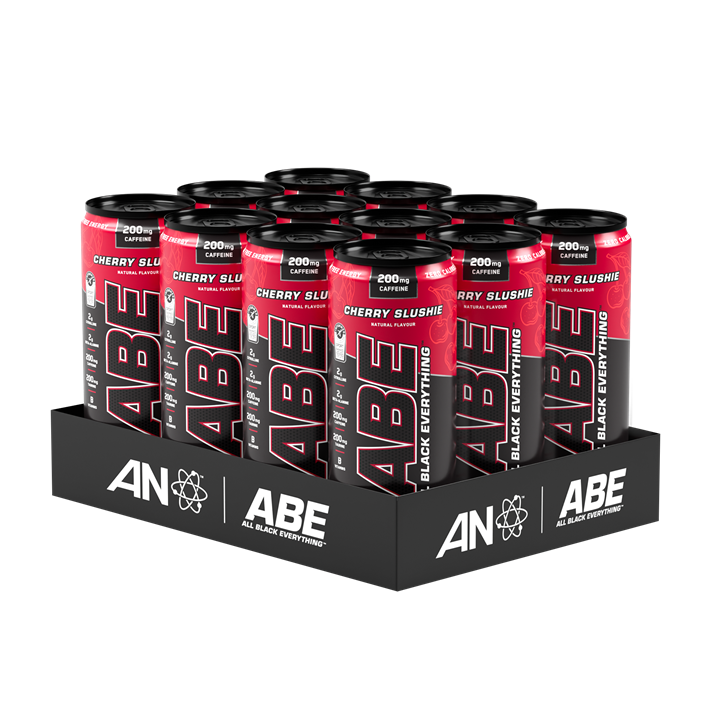 Applied Nutrition ABE (All Black Everything) Carbonated Can - 12x330ml / Cherry Slushie - Energy Ready-to-Drinks
