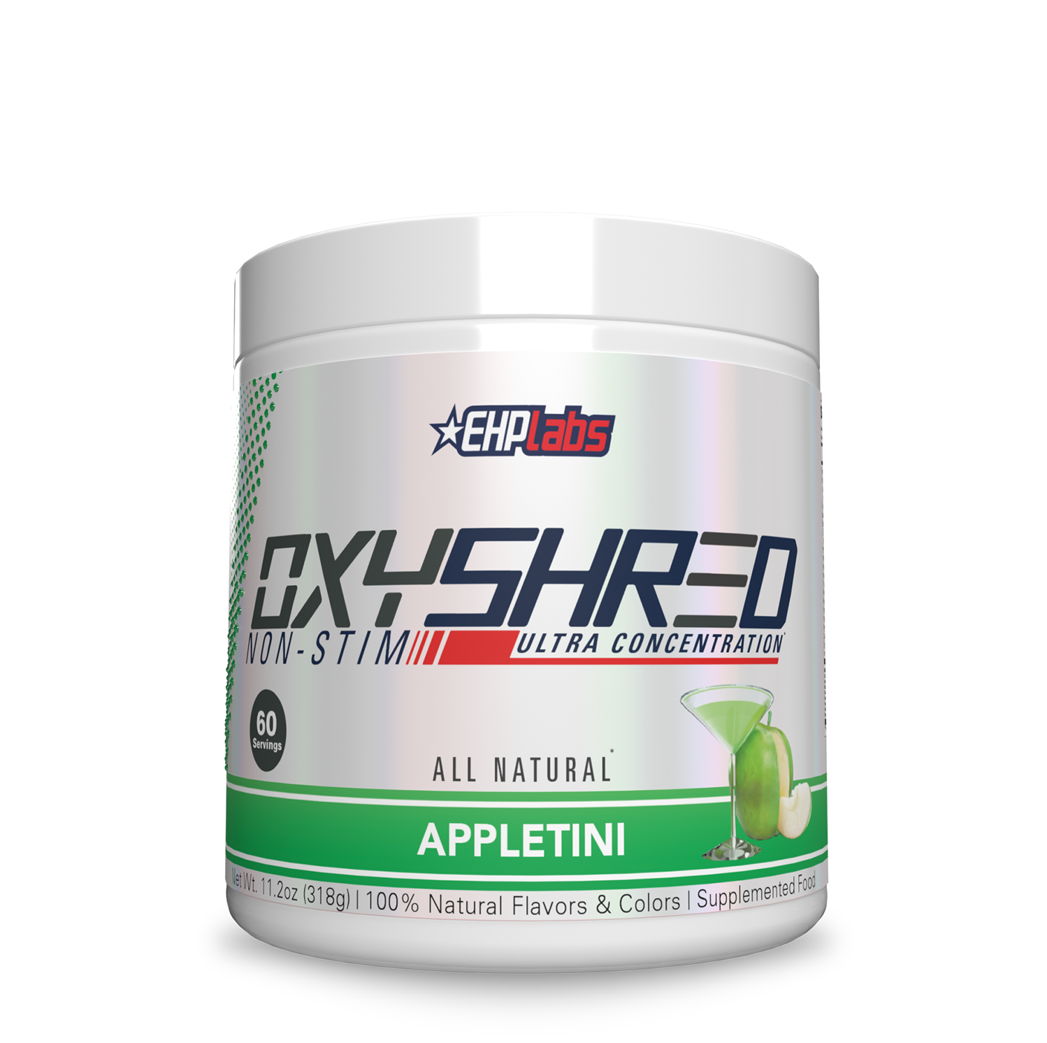 Appletini flavored EHP Labs OxyShred Non-Stim for fat loss and energy boost