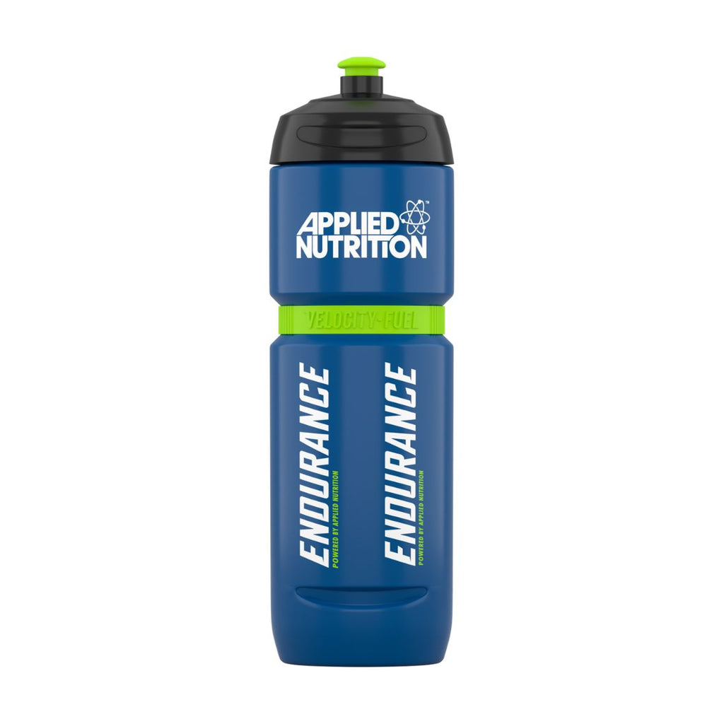 Blue and lime green Applied Nutrition Endurance portable sports bottle with black lid