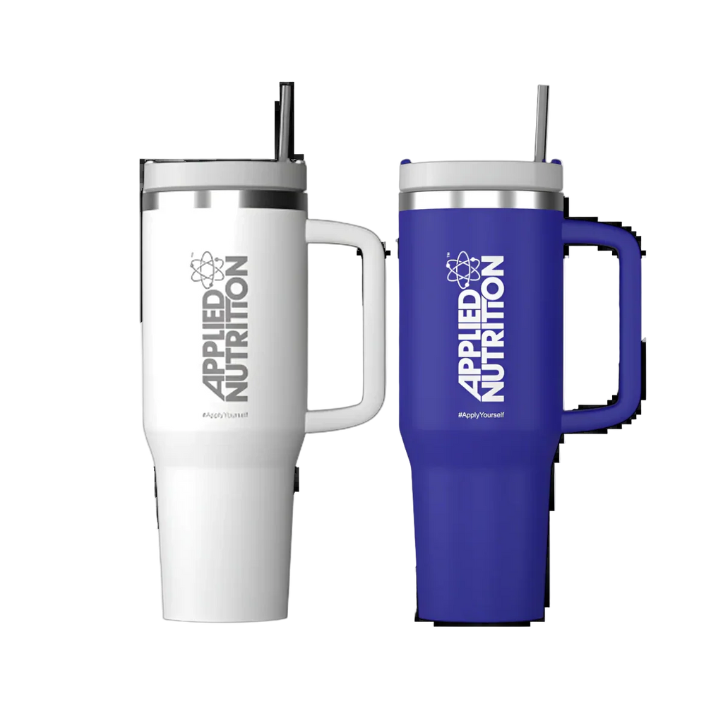 Applied Nutrition Cooler with large capacity insulated tumblers in white and blue