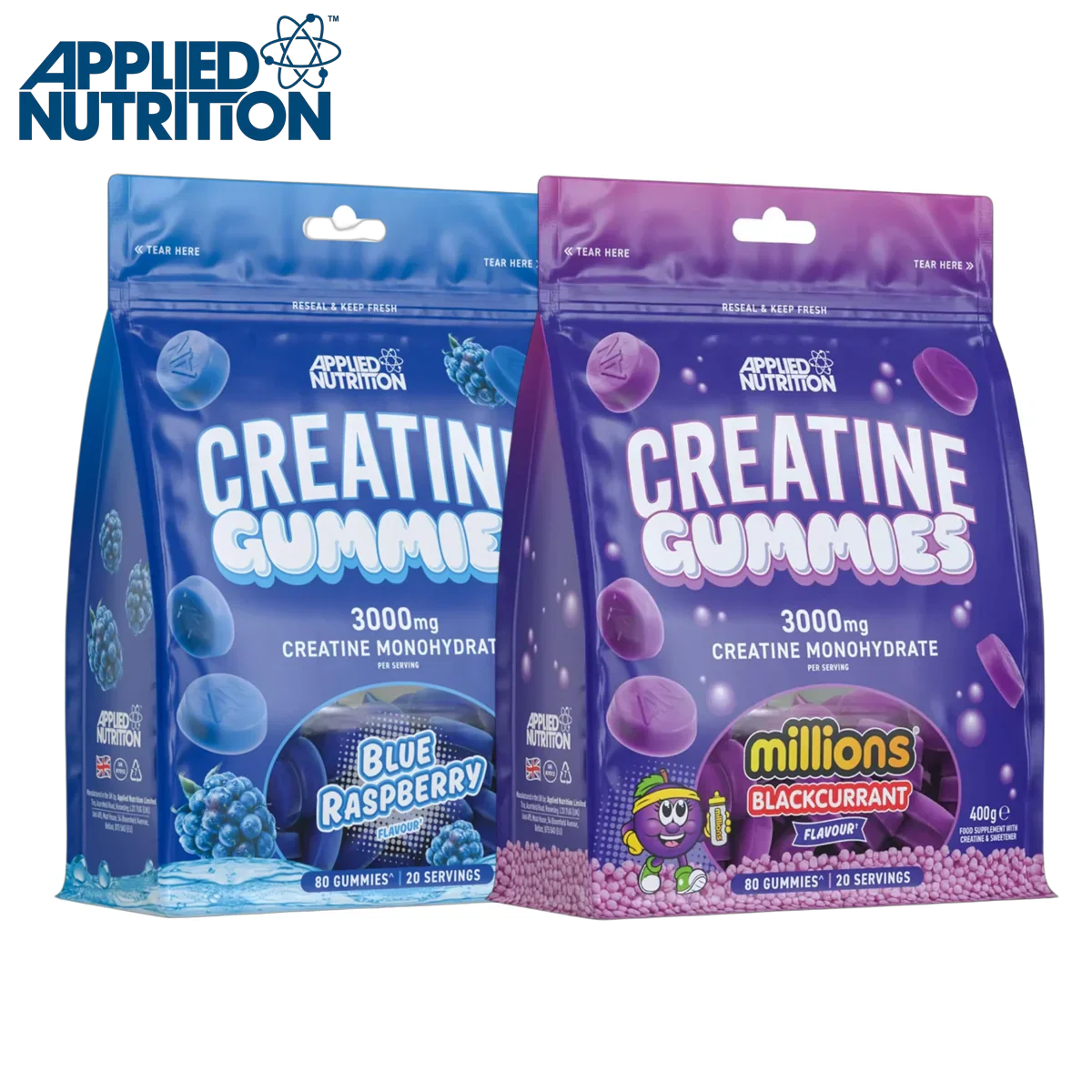 Applied Nutrition Creatine Gummies 80 Softgels - 80 Gummies / Blue Raspberry - Creatine Gummies