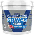 Atlas Superweight Gainer 1500 strawberry flavor tub with 105g protein and 20g BCAA