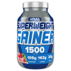 Atlas Superweight Gainer 1500 jar with strawberry flavor, high protein and carbs
