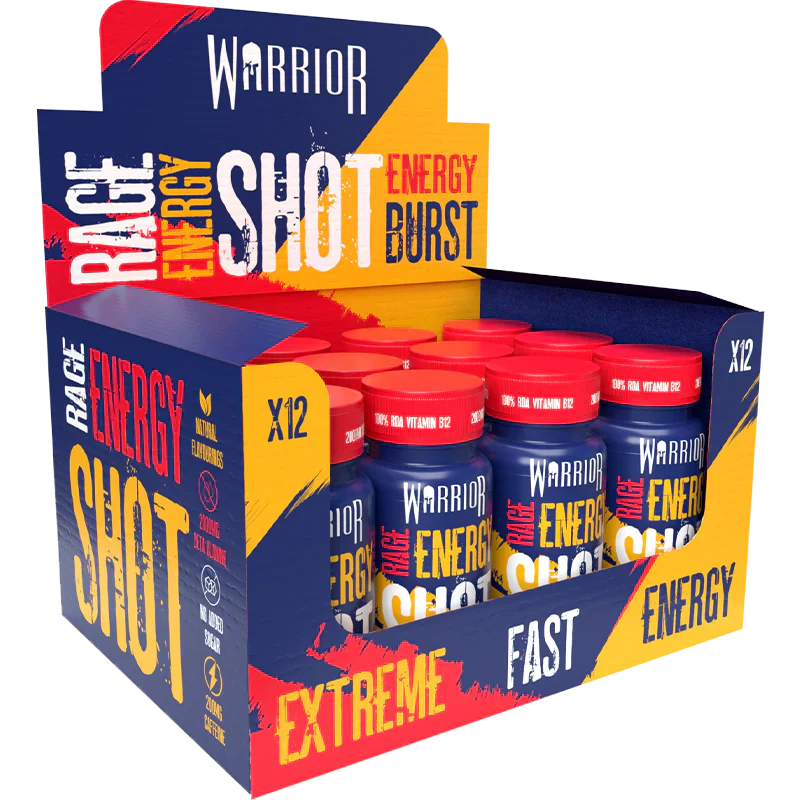 Warrior RAGE Energy Shots - 12x60ml / Energy Burst - Pre-Workout Shots