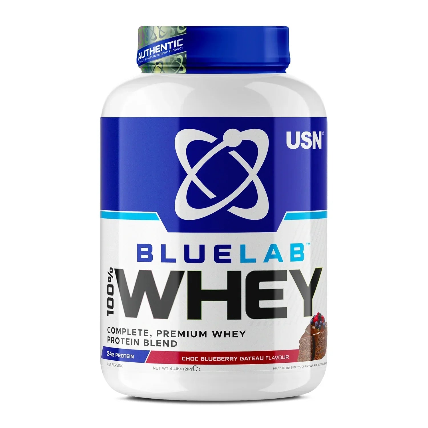 USN Blue Lab Whey - 2kg / Chocolate Blueberry Gateau - Whey Protein Powder
