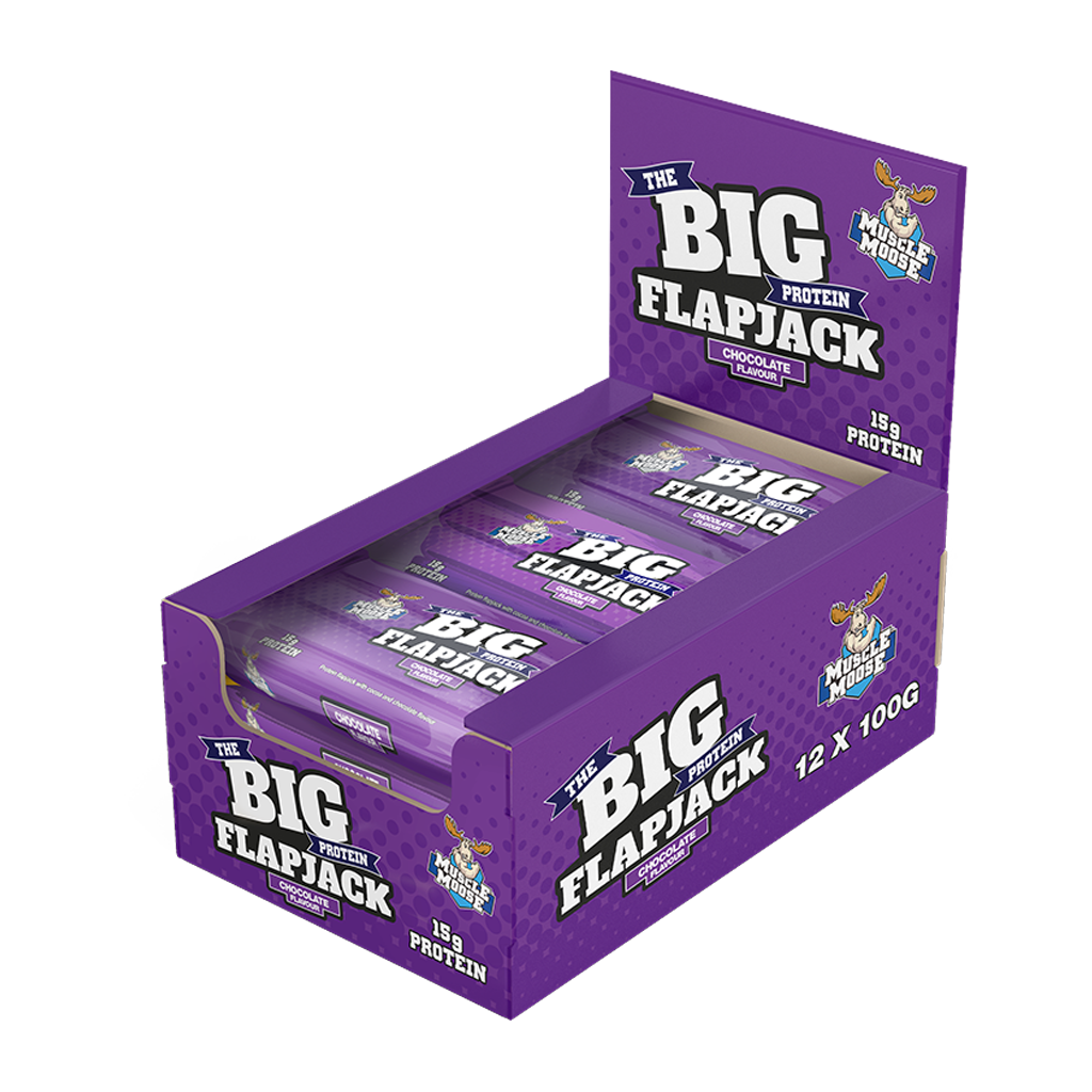 Muscle Moose Big Protein Flapjack - 12x100g / Chocolate - Protein Flapjacks