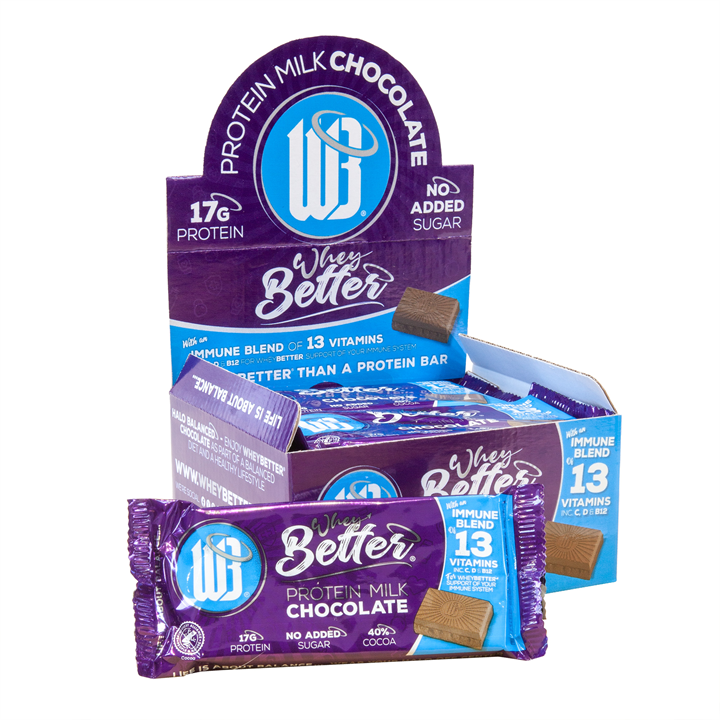 WheyBetter Protein White chocolate Immune Blend of Vitamins - 12x75g / Protein White Chocolate - Protein Bars