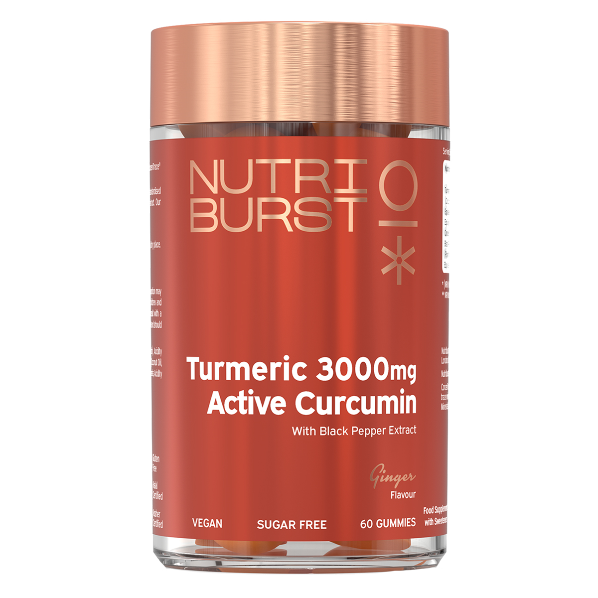 Nutriburst Tumeric 3000mg - 60 Gummies / Ginger - Turmeric Gummies