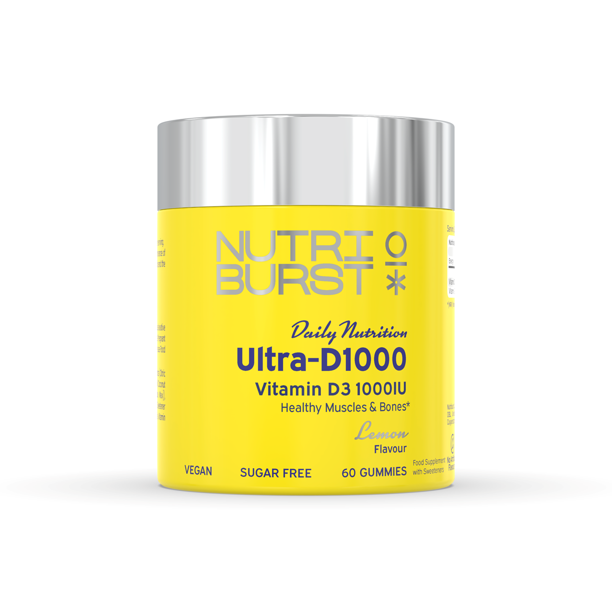 Nutriburst Ultra-D3 1000 IU - 60 Gummies / Lemon - Vitamin D3 Gummies