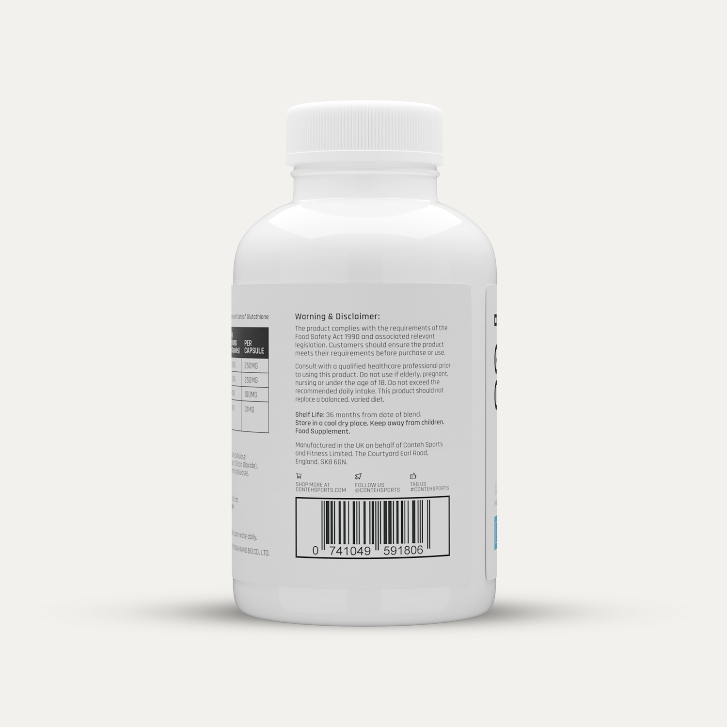 Conteh Sports Glutathione Complete - 120 Caps - Antioxidant Support Capsules