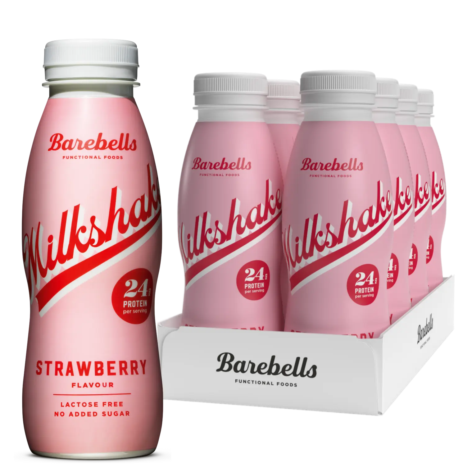 Barebells Milkshake - 8x330ml / Strawberry - Whey Protein Ready-to-Drinks