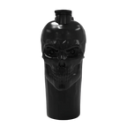 Black skull-shaped liquor bottle from JNX Sports Skull Shaker with bold skull design