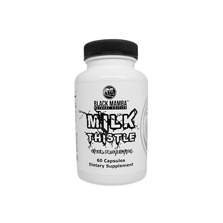 Black Mamba Milk Thistle bottle with 60 capsules for liver health and detox