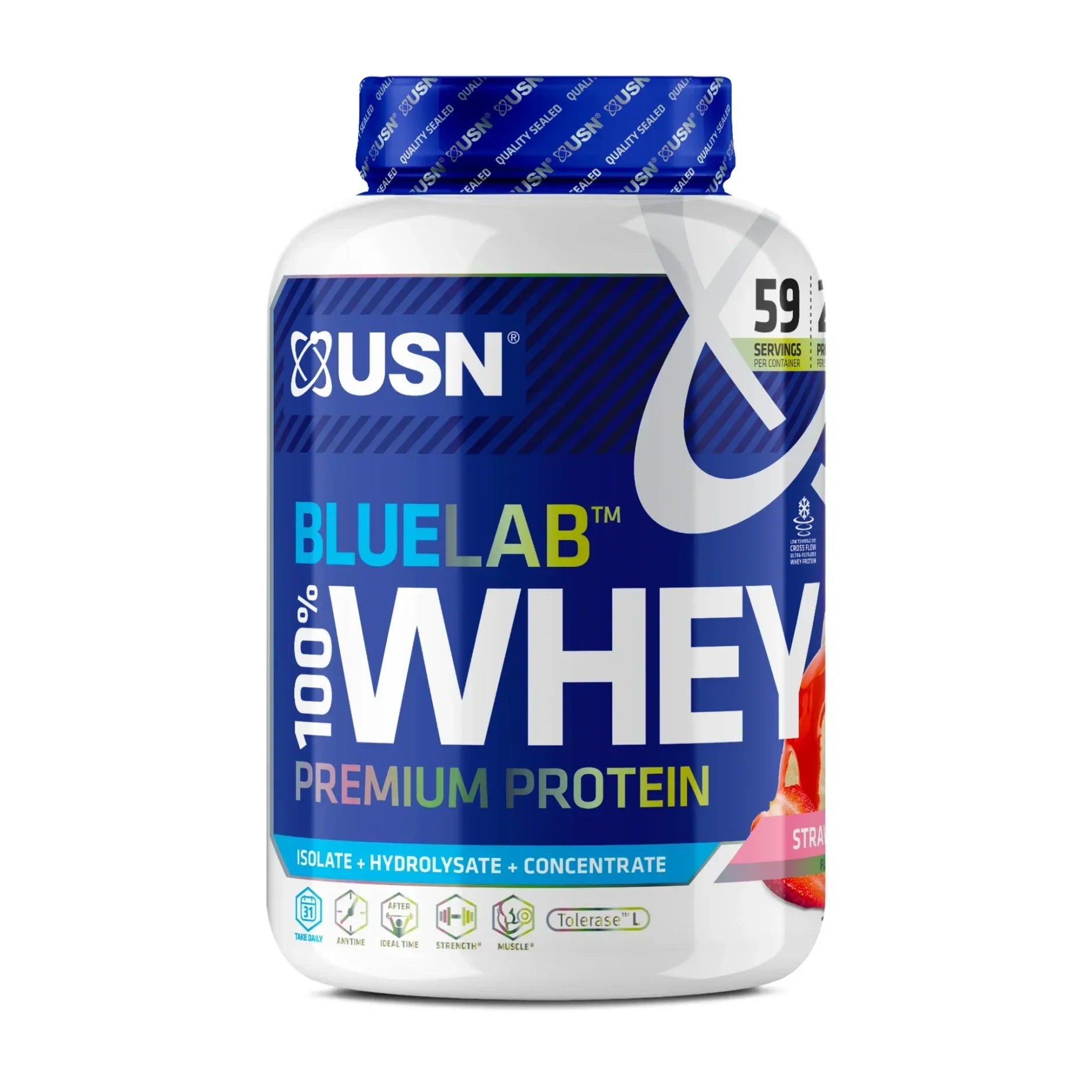 USN Blue Lab Whey - 2kg / Strawberry - Whey Protein Powder
