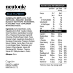 Neutonic Productivity Drink label with blue raspberry flavor, featuring Rhodiola Rosea and Panax Ginseng