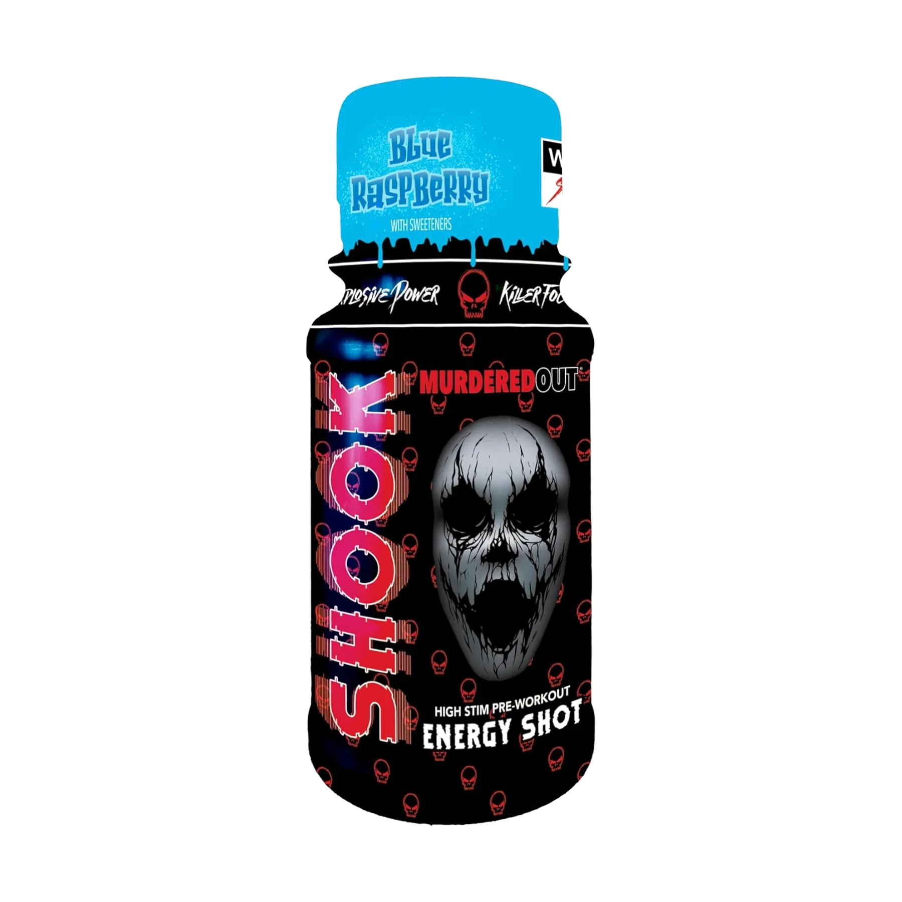 Murdered Out Shook Energy Shot - 12x60ml / Blue Raspberry - Pre-Workout Shots