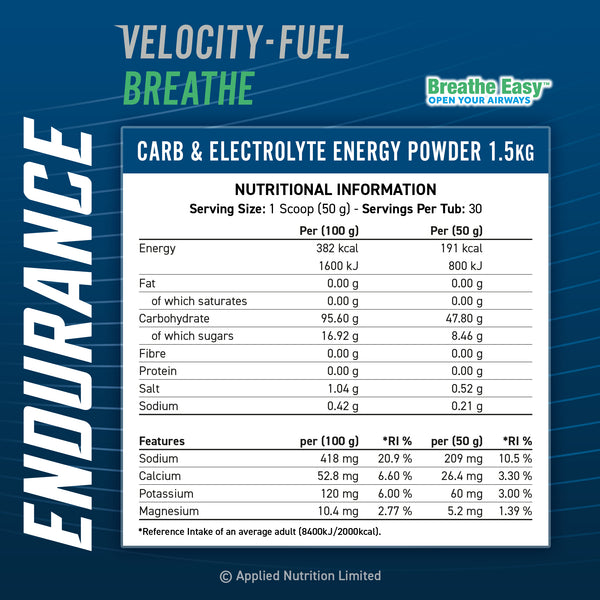 Applied Nutrition Endurance Carb & Electrolyte Energy (Breathe) - Carbohydrate Powder