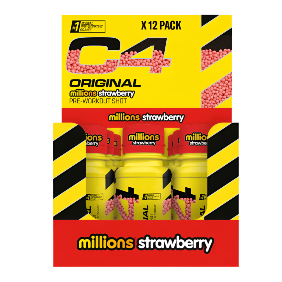 Cellucor C4 Original Pre-Workout Shot - 12x60ml / Millions Strawberry - Pre-Workout Shots