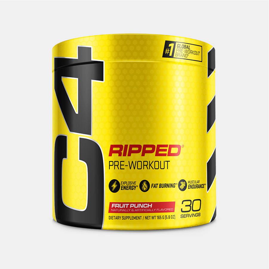Yellow and black Cellucor C4 Ripped 30 Servings 180g for explosive energy boost