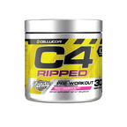 Yellow and silver Cellucor C4 Ripped 30 Servings 180g pre-workout for explosive energy