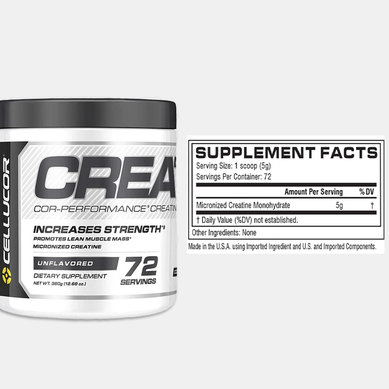 Unflavored Cellucor Cor-Performance Creatine with superior mixability for lean muscle gains