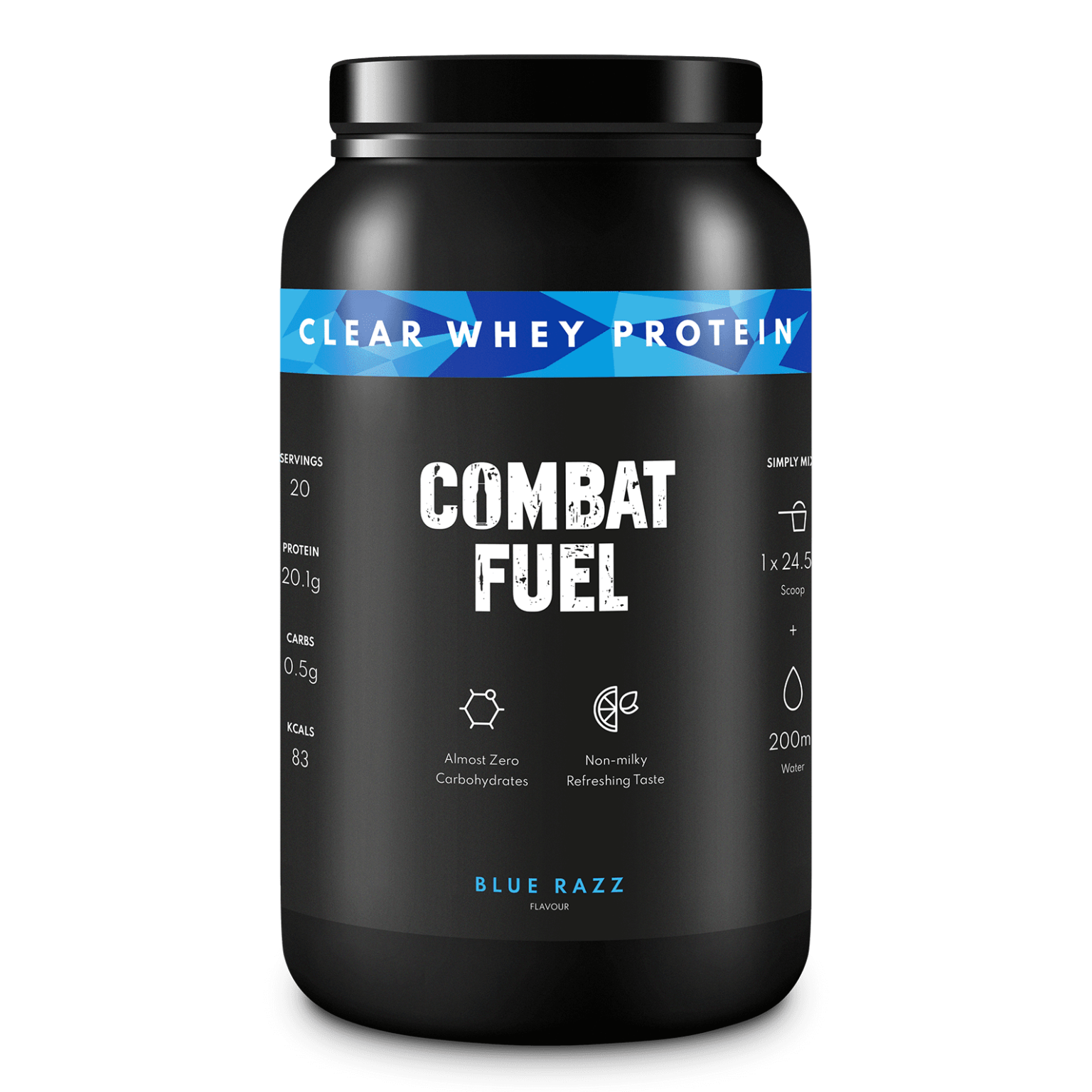 Combat Fuel Clear Whey Protein - 490g / Blue Razz - Clear Whey Protein Powder