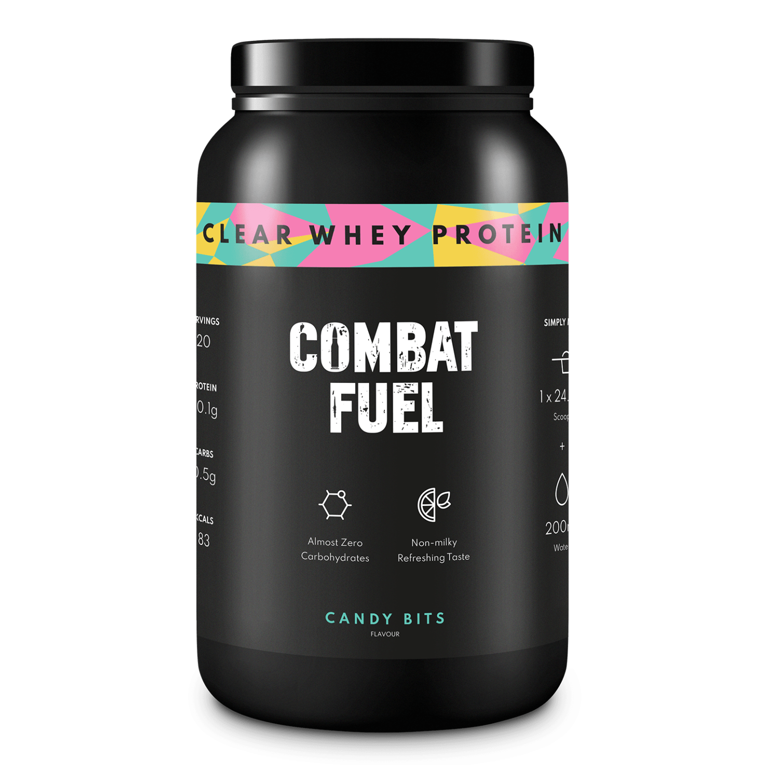 Combat Fuel Clear Whey Protein - 490g / Candy Bits - Clear Whey Protein Powder
