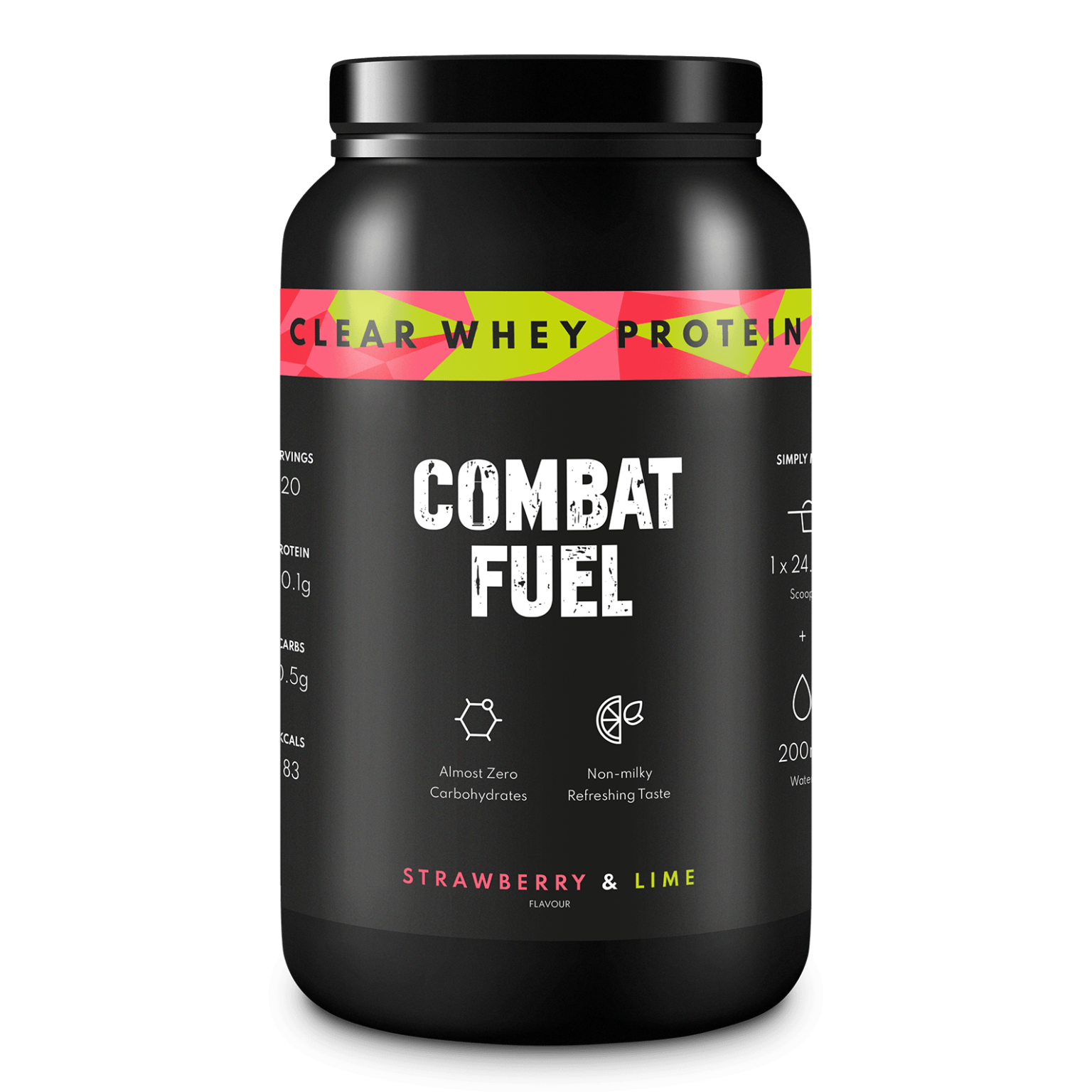 Combat Fuel Clear Whey Protein - 490g / Strawberry & Lime - Clear Whey Protein Powder