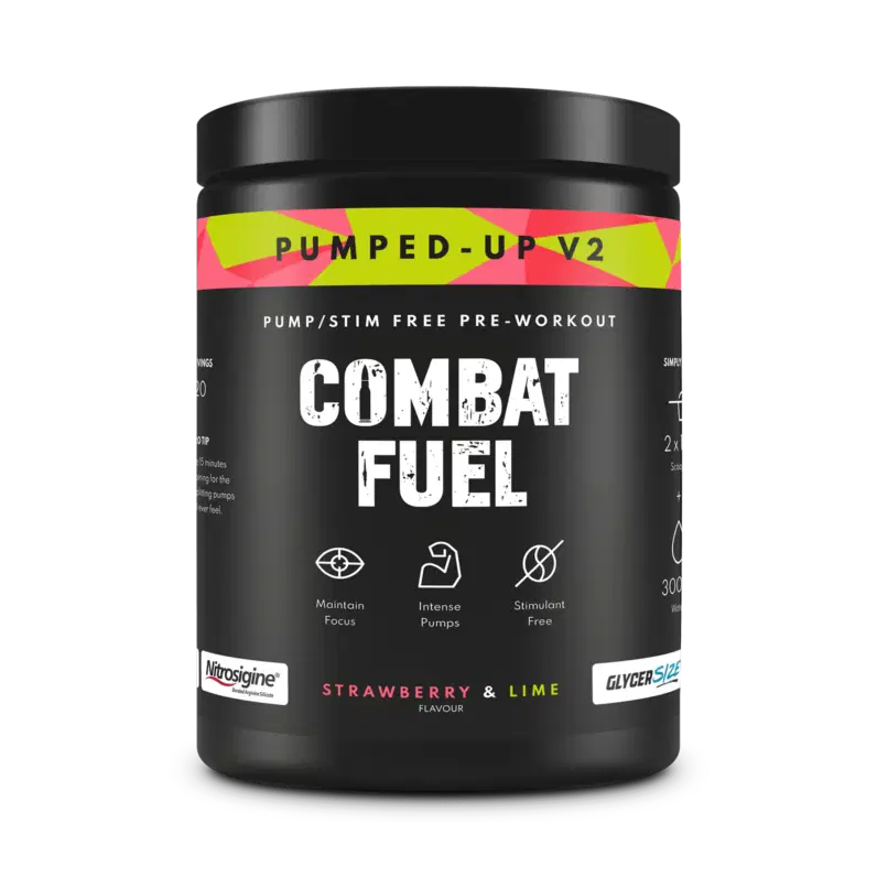 Combat Fuel Pumped-Up V2 - 500g / Strawberry & Lime V2 - Stim Free Pre-Workout