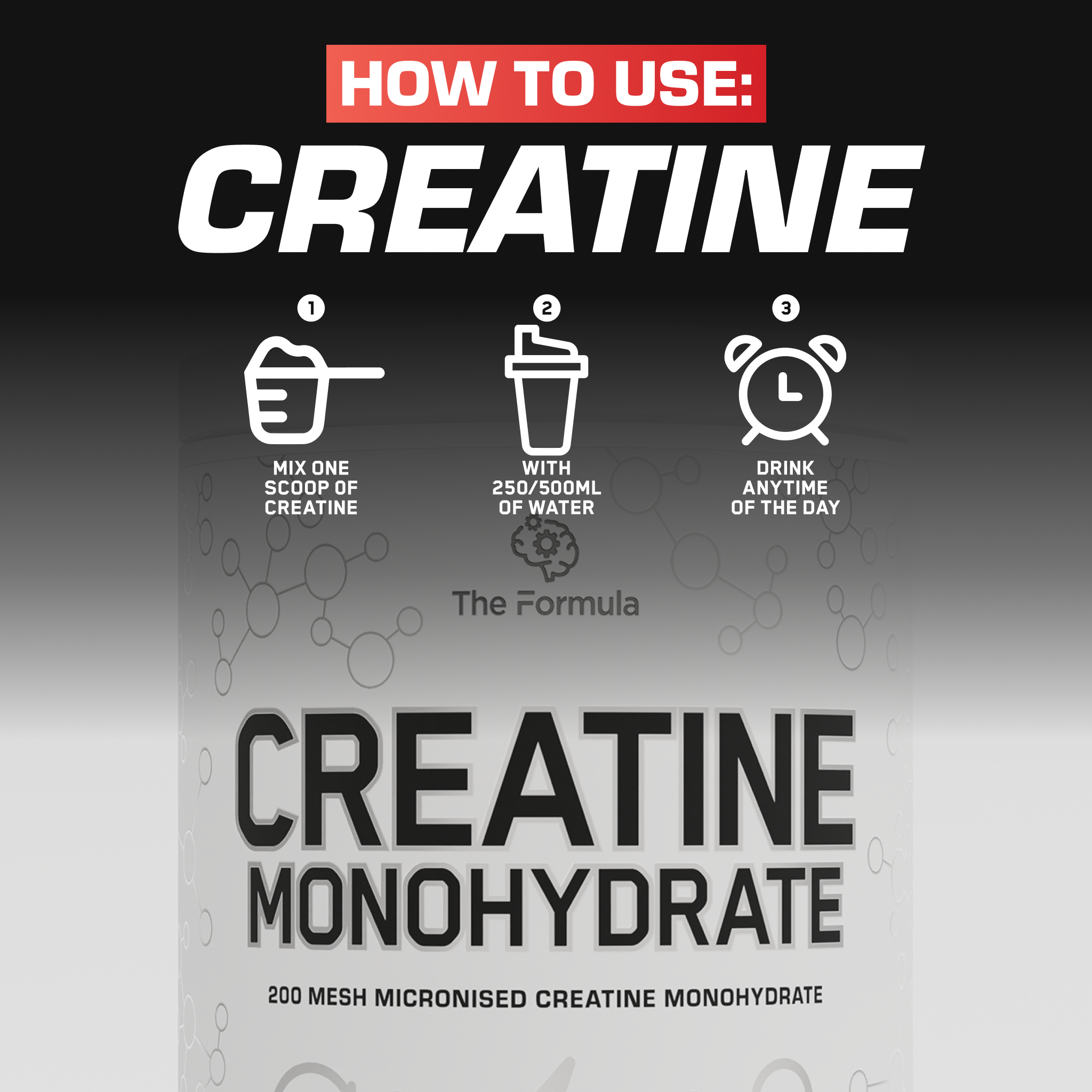 The Formula CREATINE Monohydrate 100% Micronised 500g