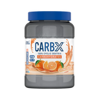 Gray tub of Applied Nutrition Carb X with Orange Burst flavor, highly branched cyclic dextrin