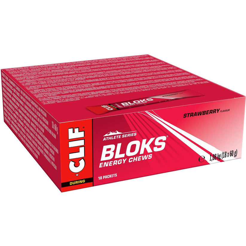 CLIF Bloks Energy Chews - 18x60g / Strawberry - Energy Chews