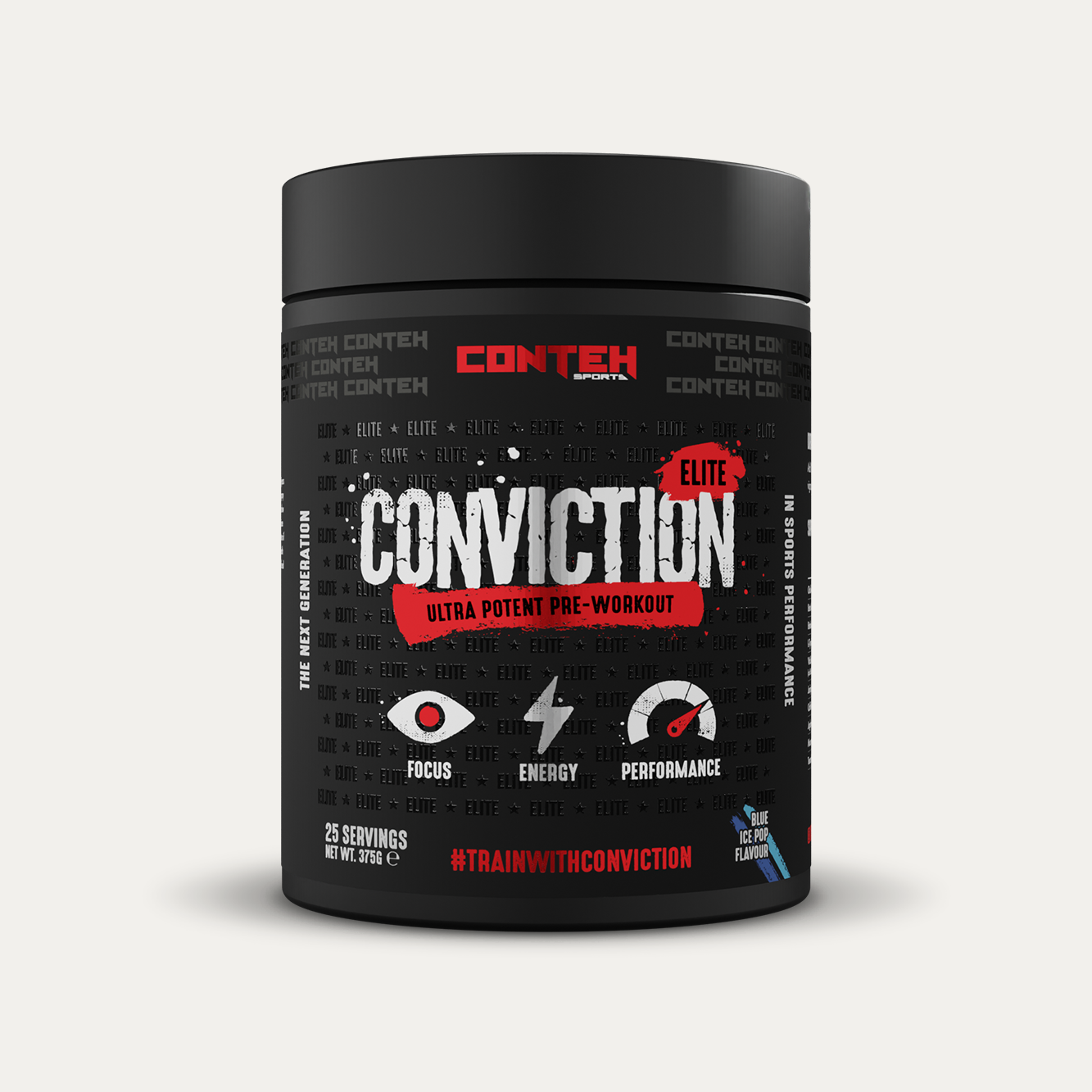 Conteh Sports Conviction Elite - 375g / Blue Ice Pop - Pre-Workout Powder