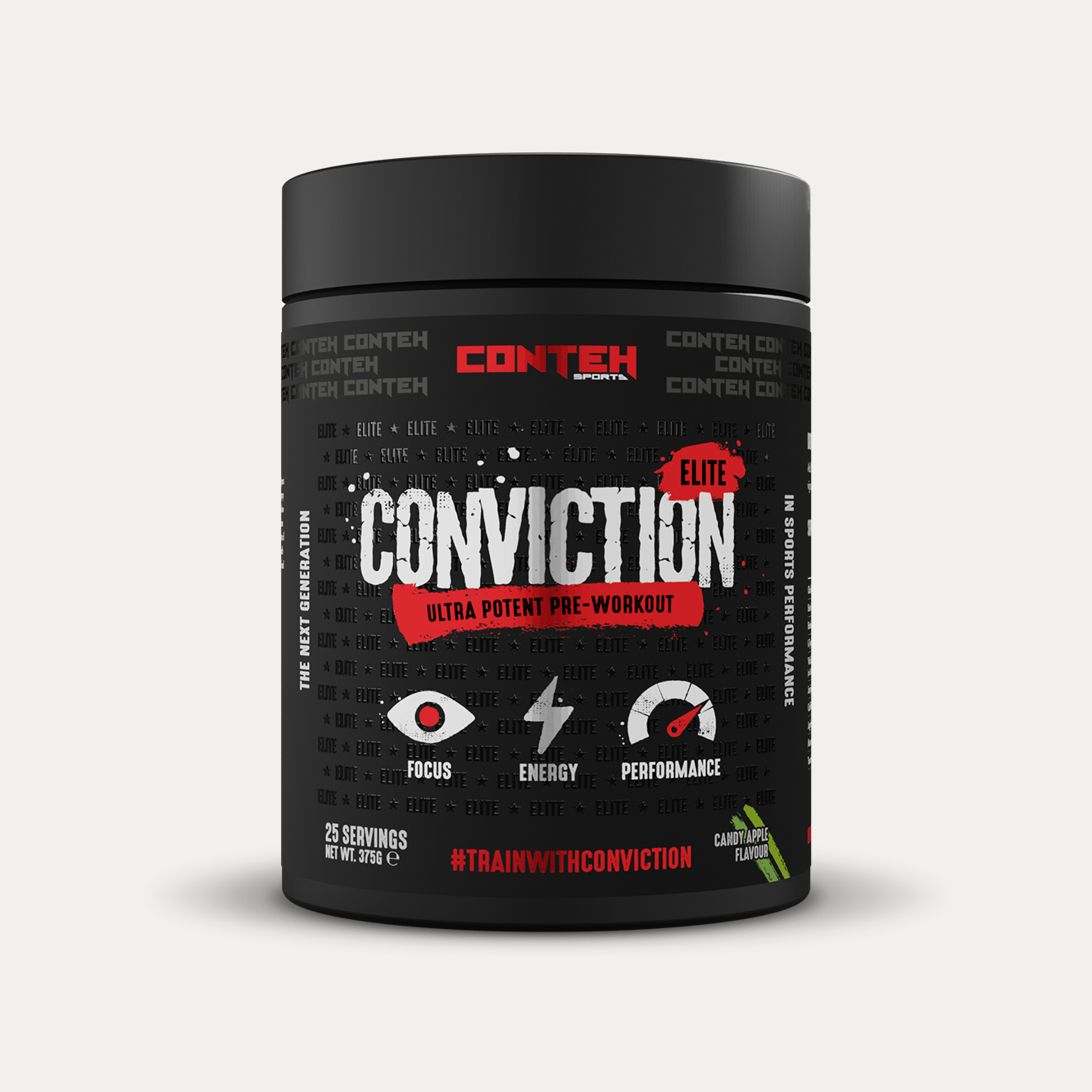 Conteh Sports Conviction Elite - 375g / Candy Apple - Pre-Workout Powder