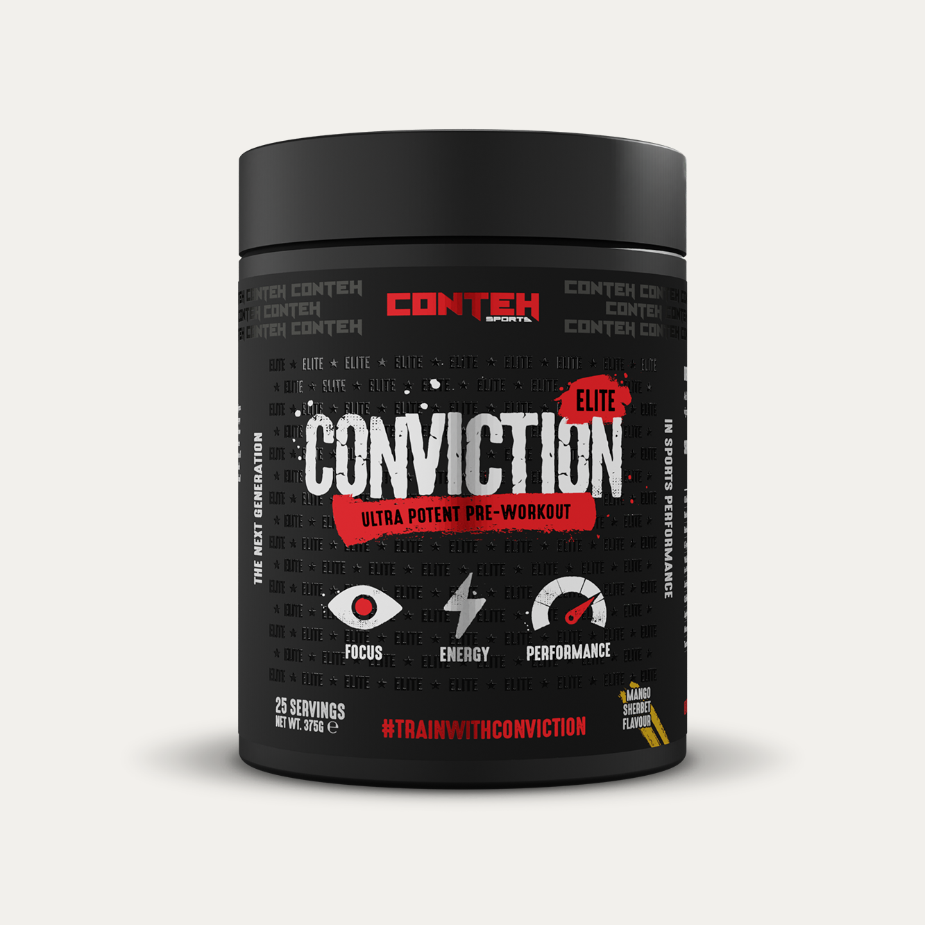Conteh Sports Conviction Elite Srawberry Laces - 375g / Strawberry Laces - Pre-Workout Powder