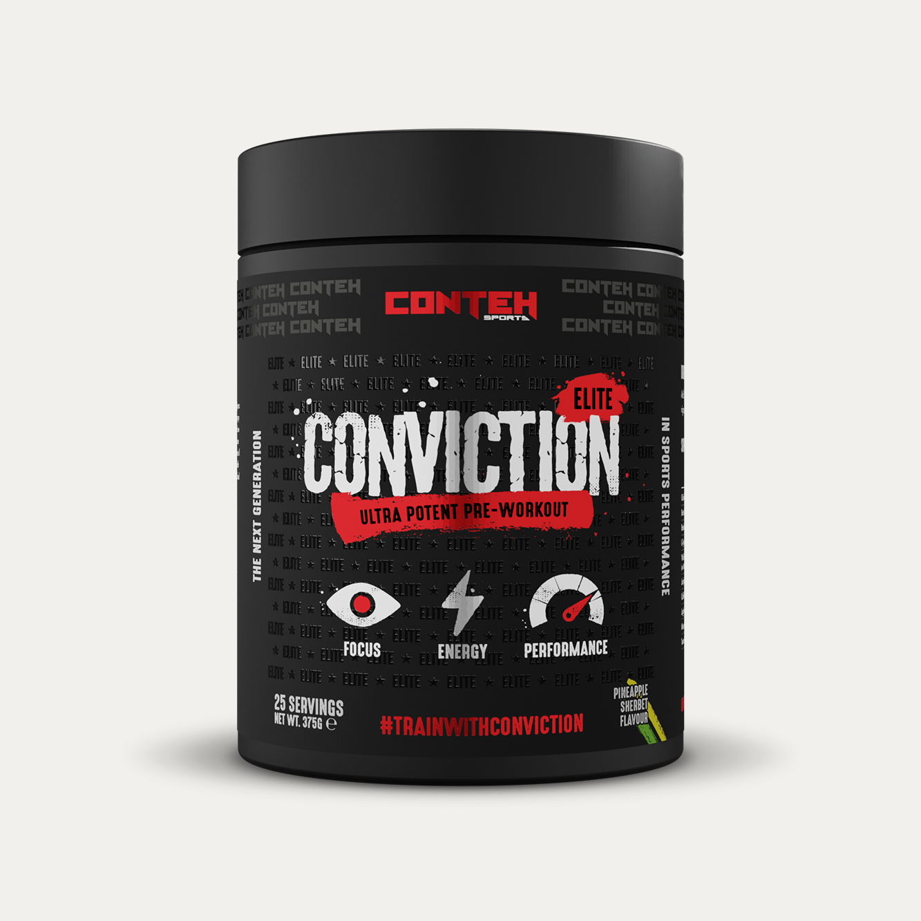 Conteh Sports Conviction Elite Srawberry Laces - 375g / Strawberry Laces - Pre-Workout Powder