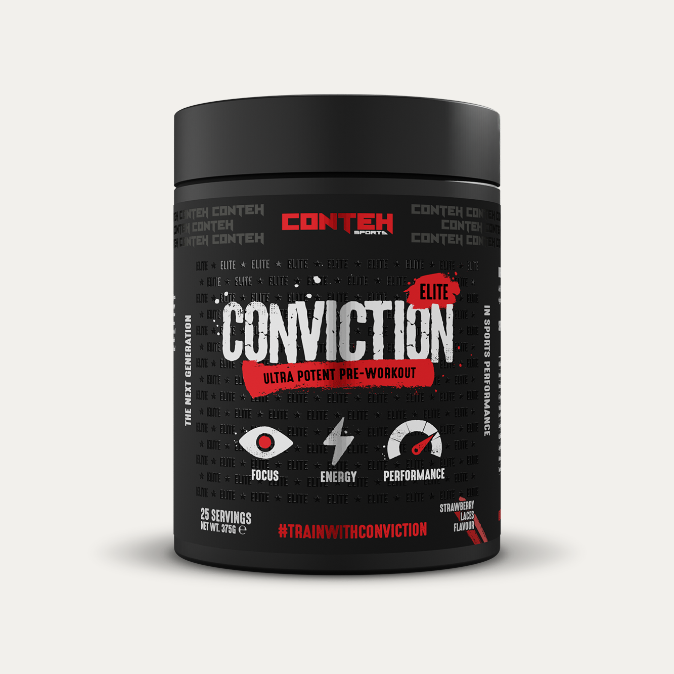 Conteh Sports Conviction Elite Srawberry Laces - 375g / Strawberry Laces - Pre-Workout Powder
