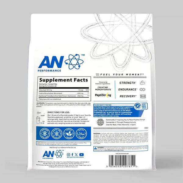 Applied Nutrition Creatine + Peptide - 444g / Unflavoured - Creatine Powder