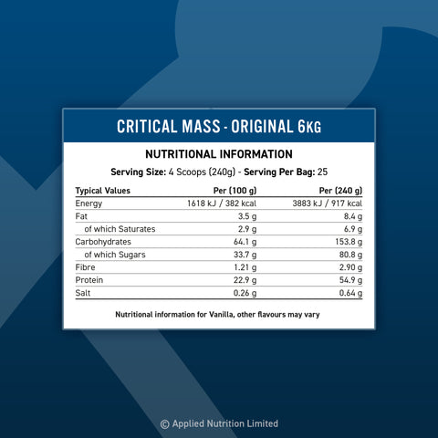 Applied Nutrition Critical Mass Professional - Weight Gainer Powder