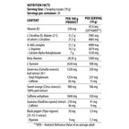 Nutrition facts label for DY Nutrition Blood And Guts supplement with blood nutrition info