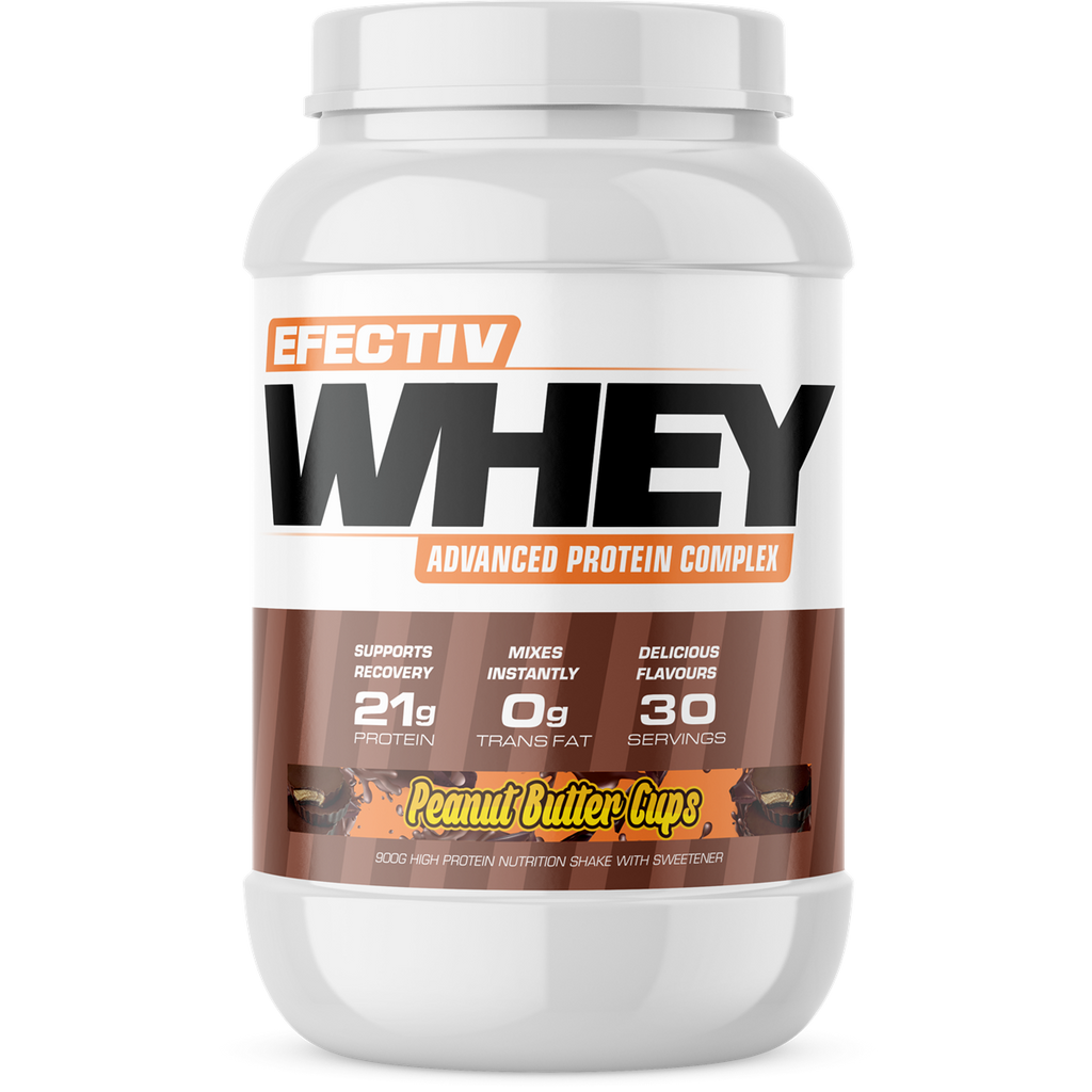 Efectiv Nutrition Whey with Peanut Butter Cups flavor for lean muscle and highly bioavailable whey