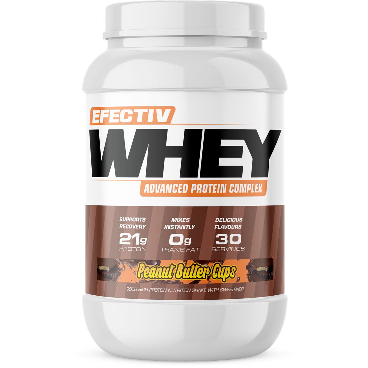 Efectiv Nutrition Whey with Peanut Butter Cups flavor for lean muscle and highly bioavailable whey