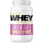 Efectiv Nutrition Whey Protein with highly bioavailable whey, raspberry white chocolate flavor, 21g protein, 30 servings
